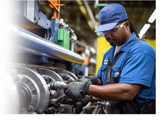 Técnico da GV Multi-Services a realizar manutenção industrial